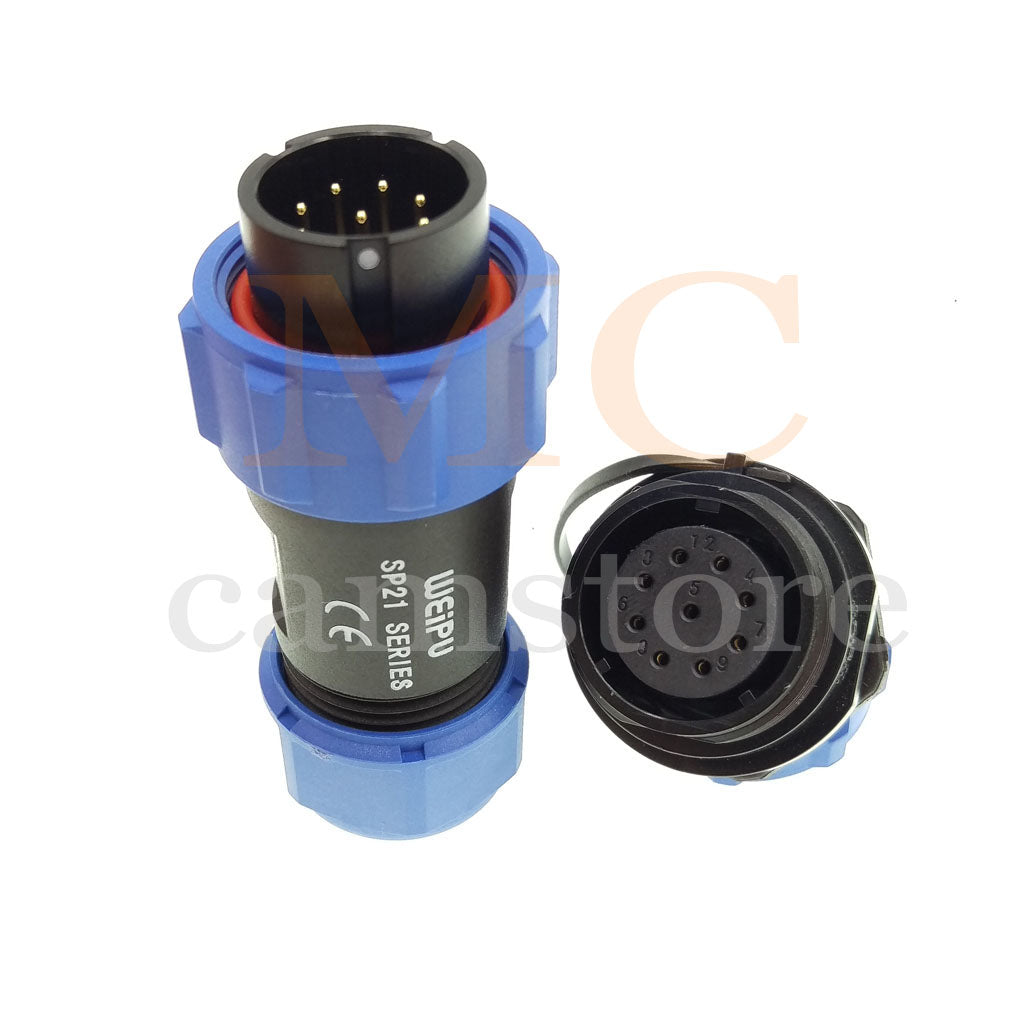WEIPU SP21 IP68 Waterproof Connector, 2 3 4 5 5B 5C 6 6B 7 9 12 15pin Industrial Aviation LED Lamp Power Cable Plug Socket