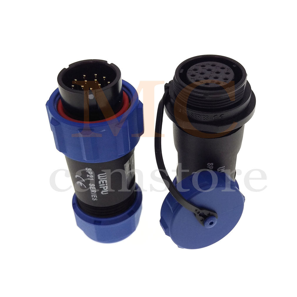 WEIPU SP21 IP68 Waterproof Connector, 2 3 4 5 5B 5C 6 6B 7 9 12 15pin Industrial Aviation LED Lamp Power Cable Plug Socket