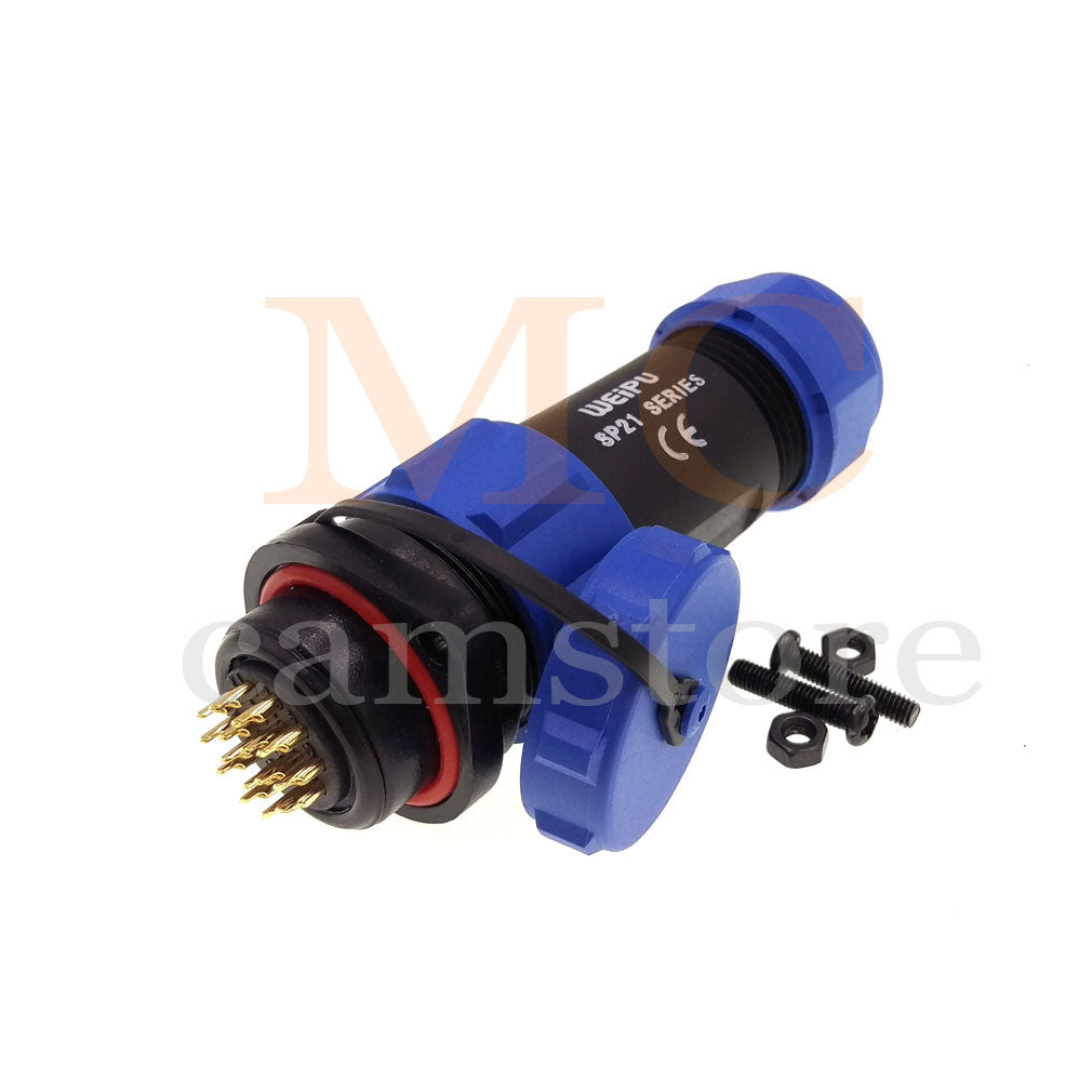 WEIPU SP21 IP68 Waterproof Connector, 2 3 4 5 5B 5C 6 6B 7 9 12 15pin Industrial Aviation LED Lamp Power Cable Plug Socket