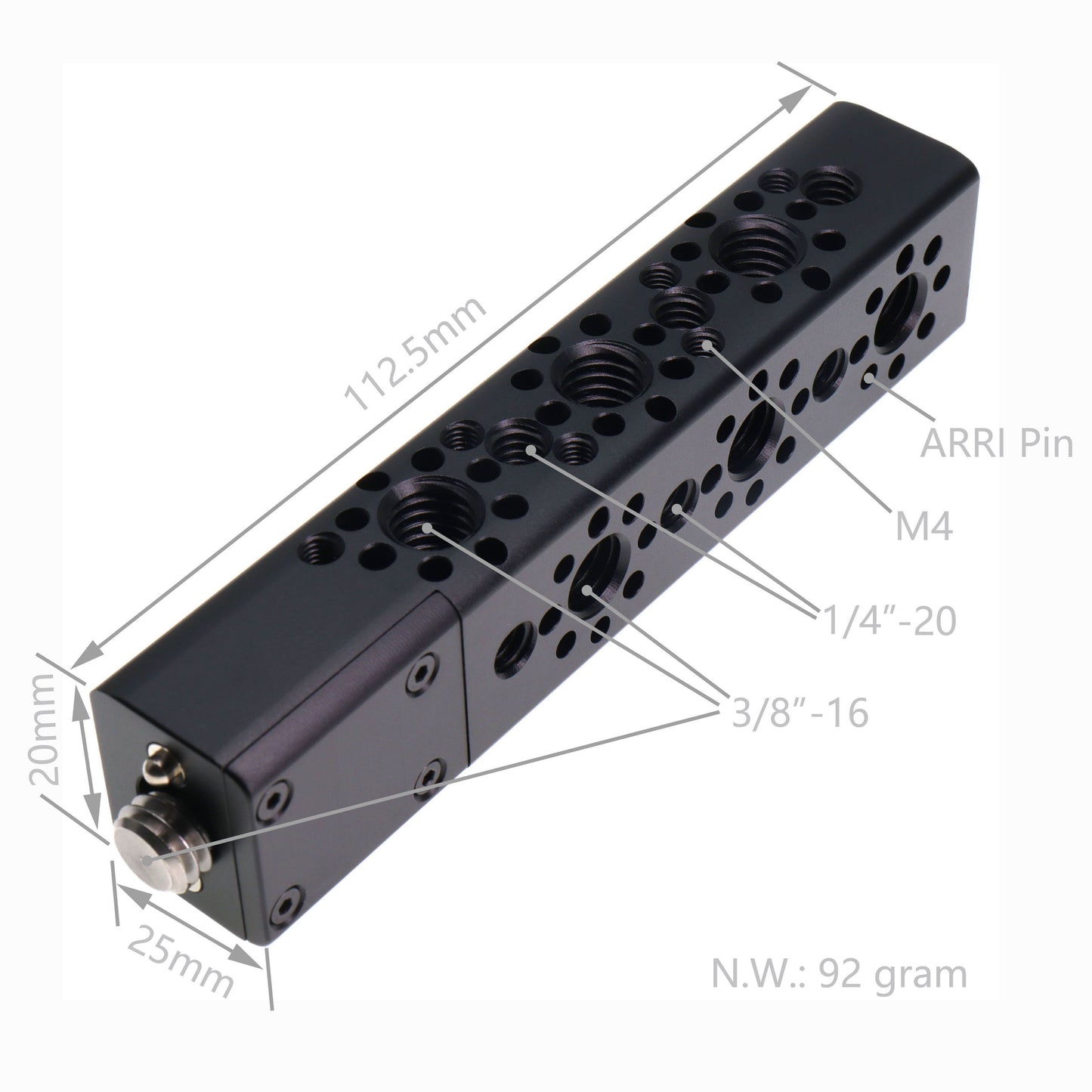 Portable Top Handle Extension with 3/8 1/4 Locating Pins for Sony ARRI RED Camera, Multiple Mounting Holes, Professional Video Accessories Al DIY Fixture Camera Handle Grip