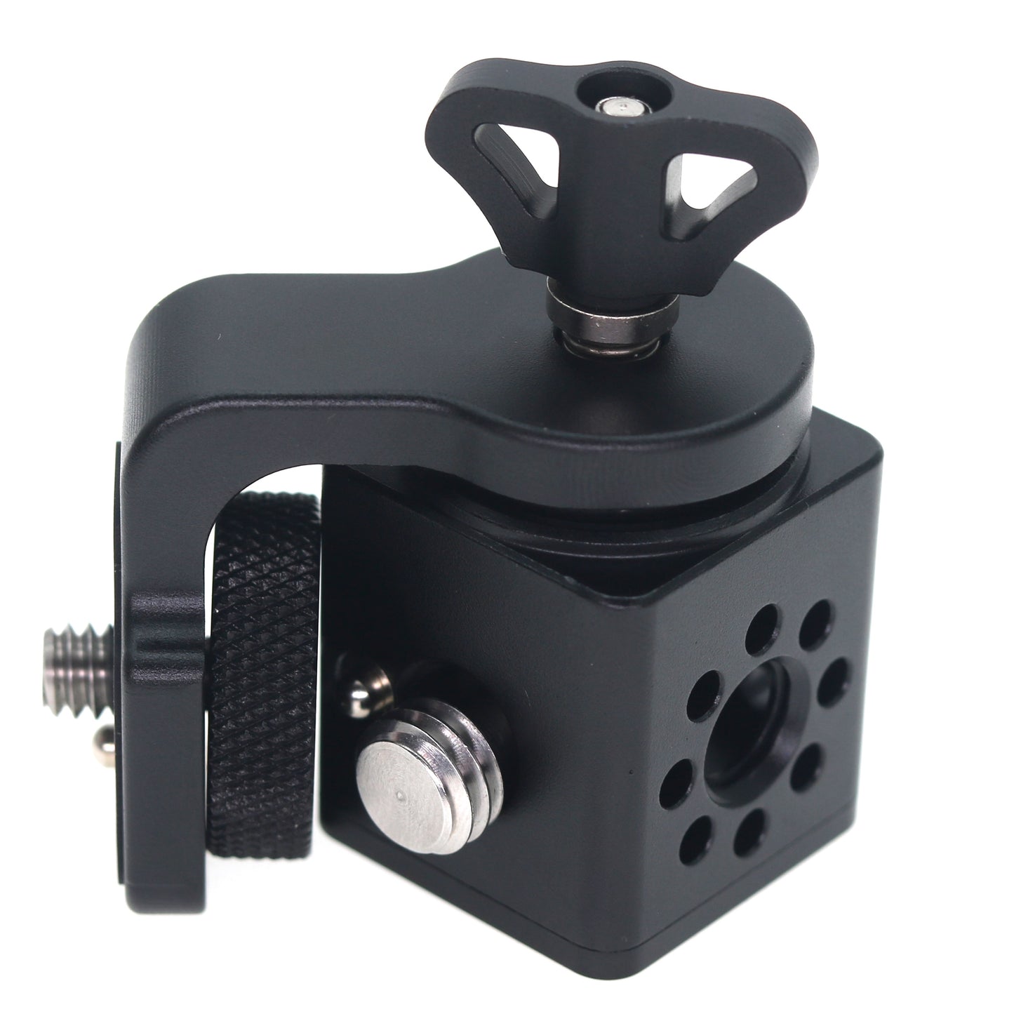 Rotating Pan Tilt Bracket Monitor Bracket, Adjustable Back and Forth Tripod Mount Ball Head DSLR Camera Arca Swiss Compatible with Locating Pins 3/8" 1/4" Fixed Screws