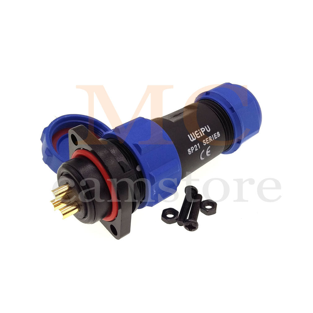 WEIPU SP21 IP68 Waterproof Connector, 2 3 4 5 5B 5C 6 6B 7 9 12 15pin Industrial Aviation LED Lamp Power Cable Plug Socket
