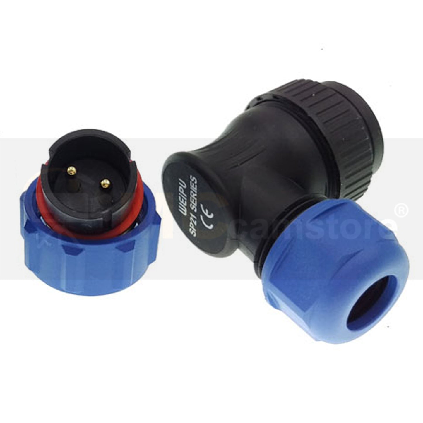 AC200MAX AC300 EP500 RV 2 Pin Aviation Circular Connector Right Angle 12V 30A Power Plug for BLUETTI DC Output Waterproof IP68 Cable Plug Male Contact