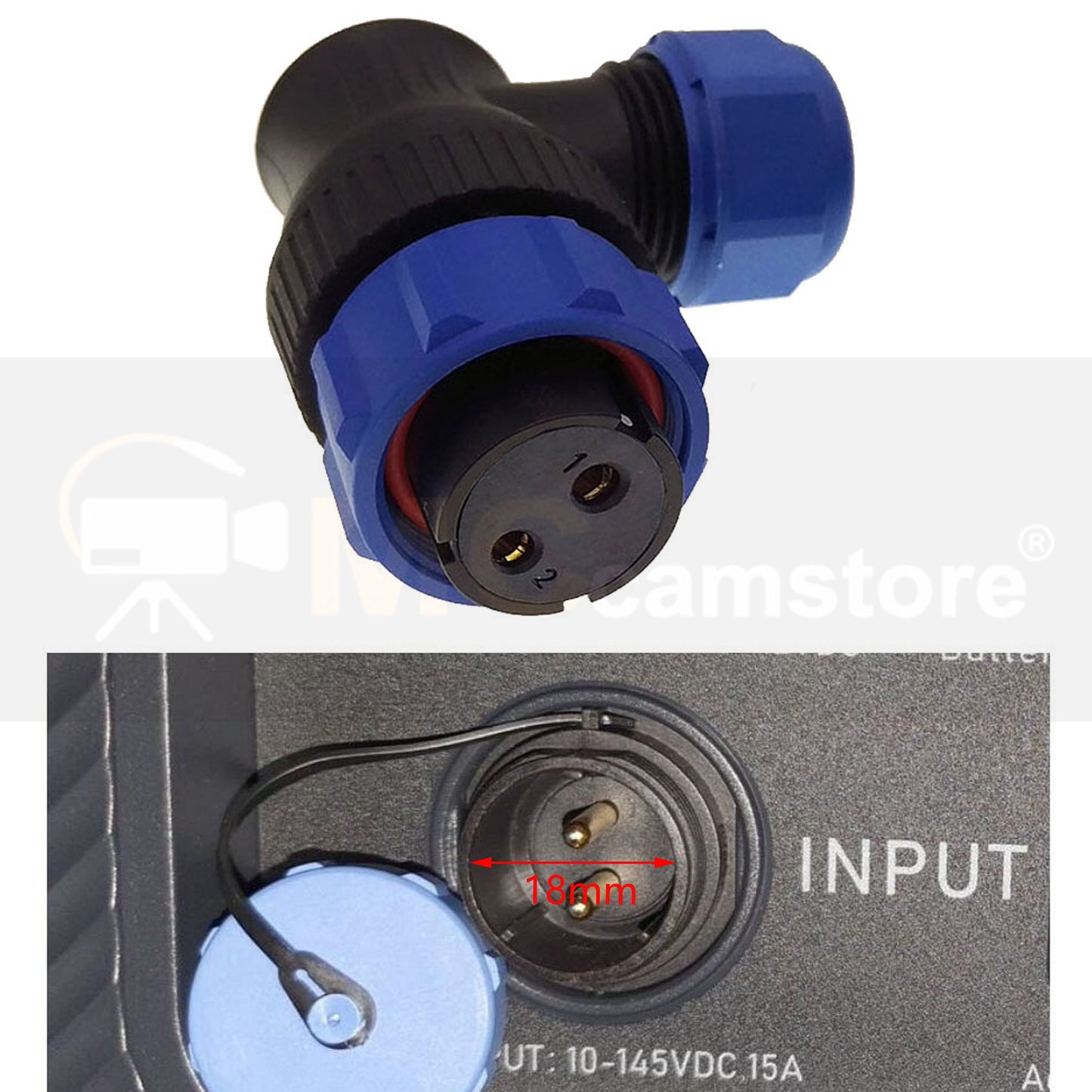 WEIPU SP2910/S3 3-Pin Female Waterproof Connector Plug, Compatible with BLUETTI AC500 5000W AC Input 220-240V 23A Portable Power Station