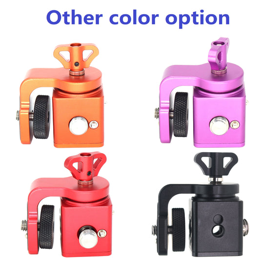 Rotating Pan Tilt Bracket Monitor Bracket, Adjustable Back and Forth Tripod Mount Ball Head DSLR Camera Arca Swiss Compatible with Locating Pins 3/8" 1/4" Fixed Screws