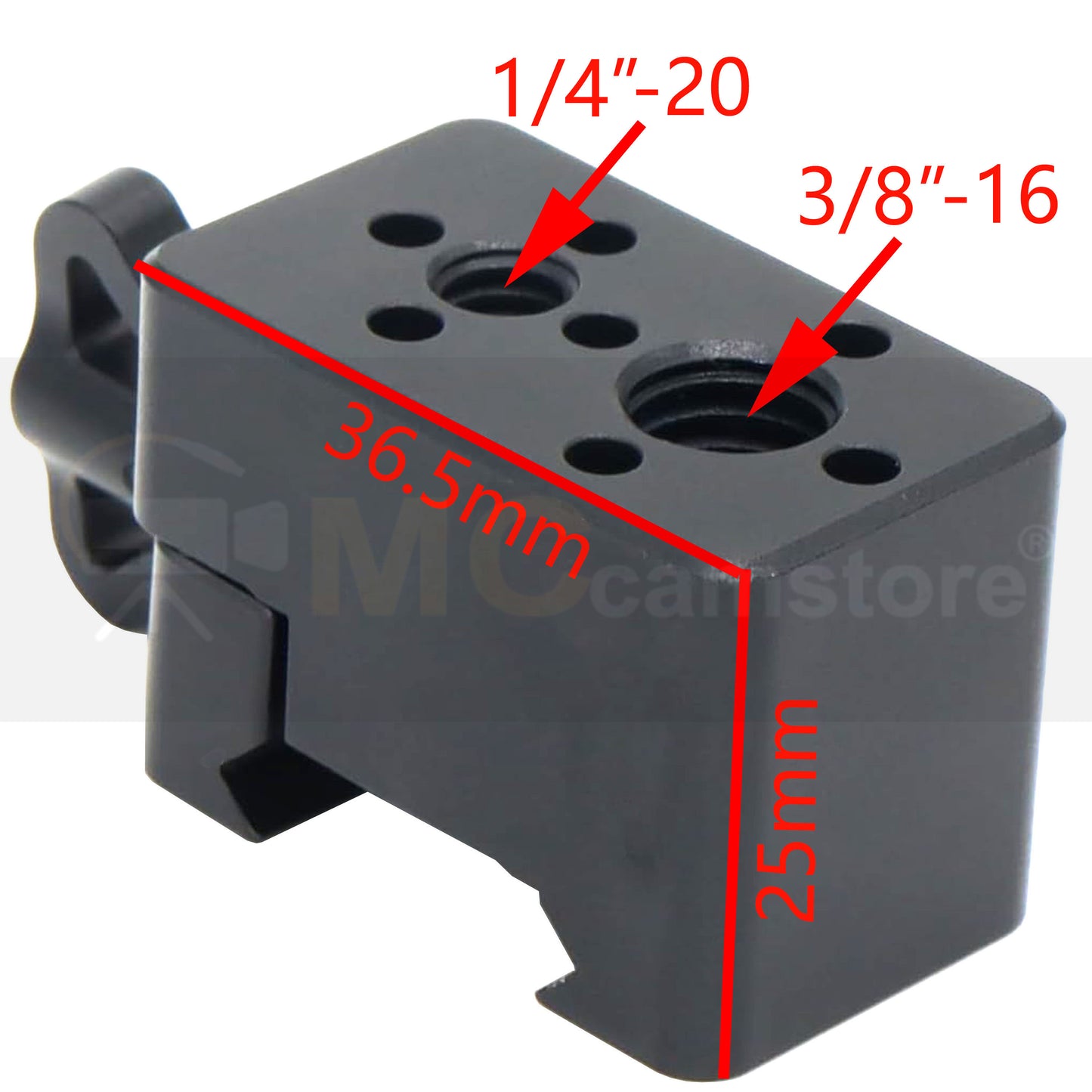 Quick Release NATO Clamp with 1/4"-20 3/8"-16 Thread for Cold Shoe Monitor Support Standard NATO-Clamp for Camera Cage Friction Arm Ballhead Monitor Mount (Black)