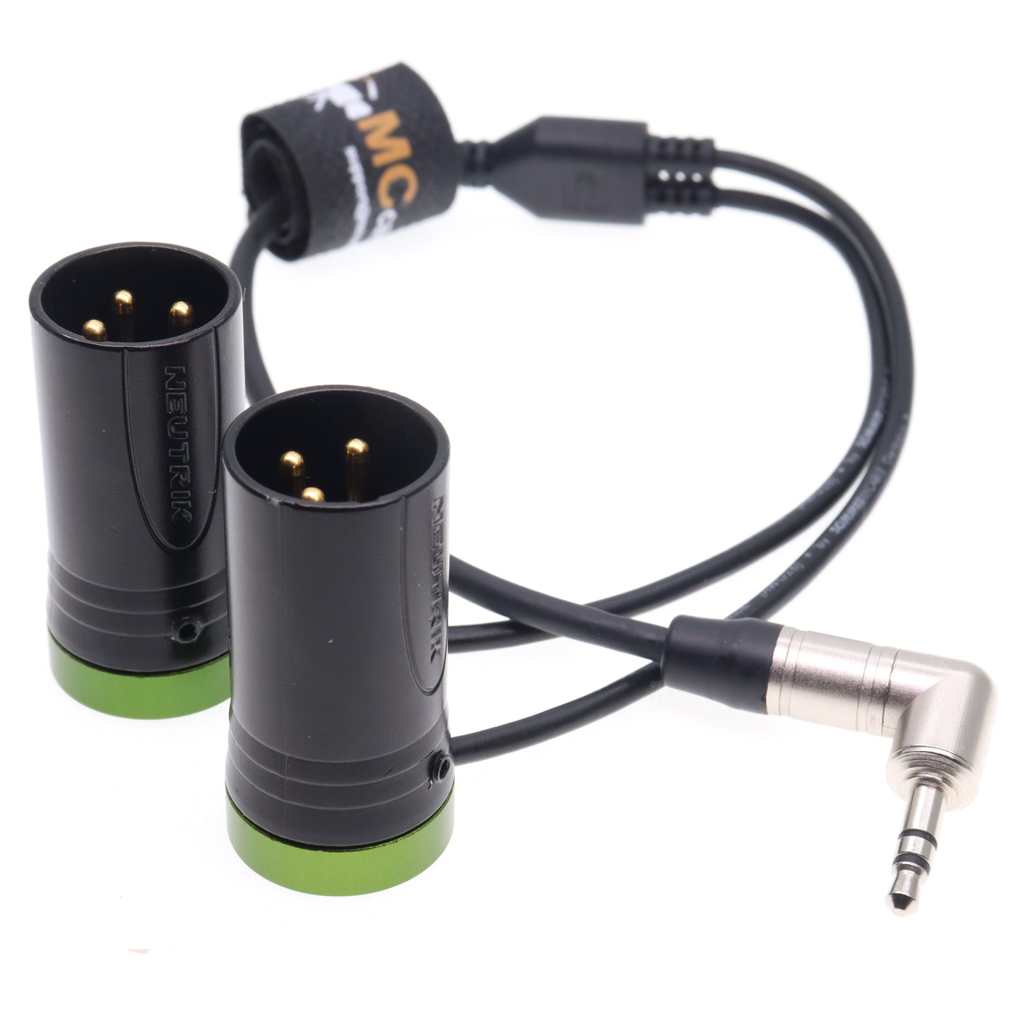 3.5mm TRS to Dual Right Angle Low Profile XLR 3 Pin Male Y Splitter Audio Cable for RØDE Wireless GO II MixPre Recorder Unbalanced Audio Cord Black