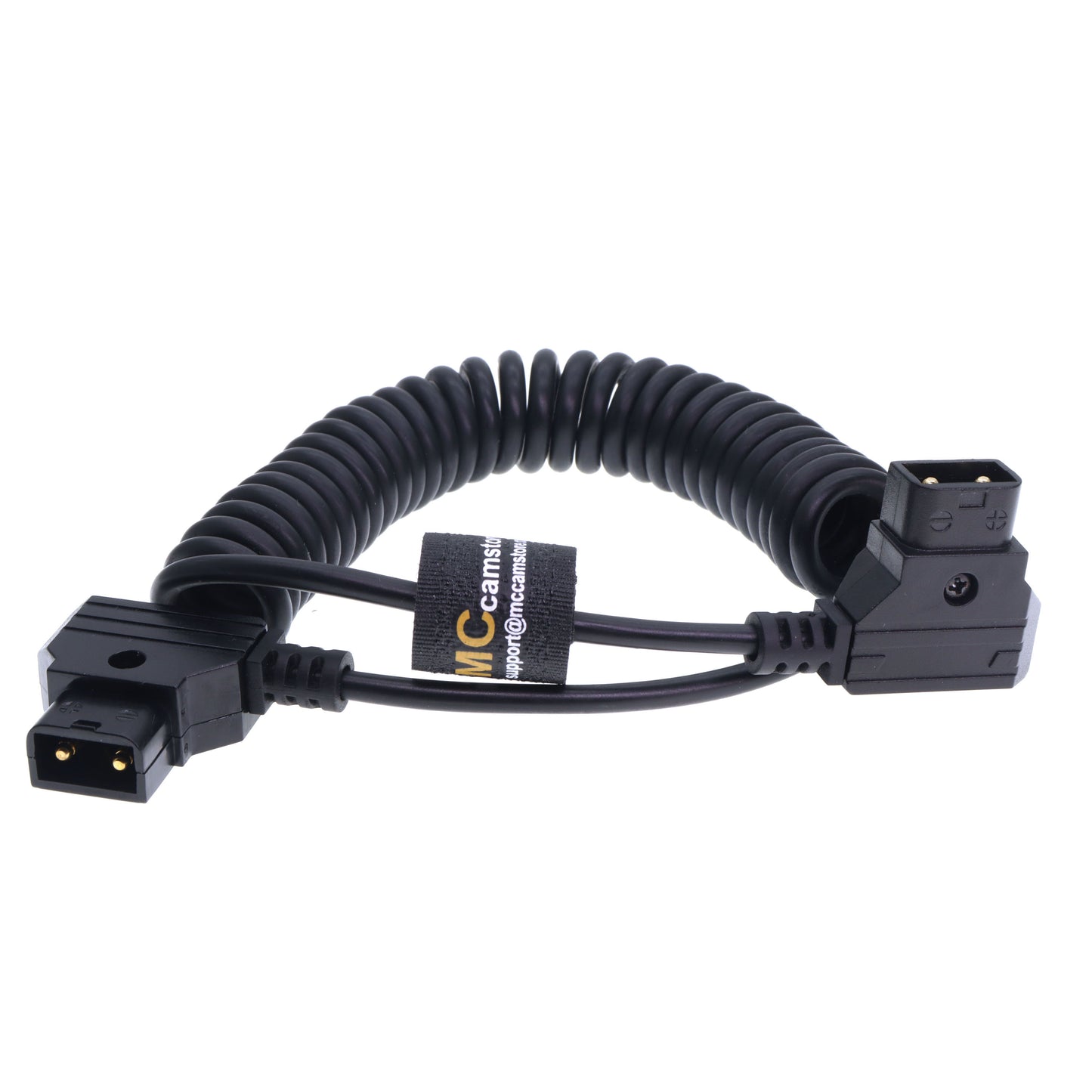D-Tap Male to Dtap Male Coiled Extension Cable for DSLR Rig Bauer V-Mount Gold Mount