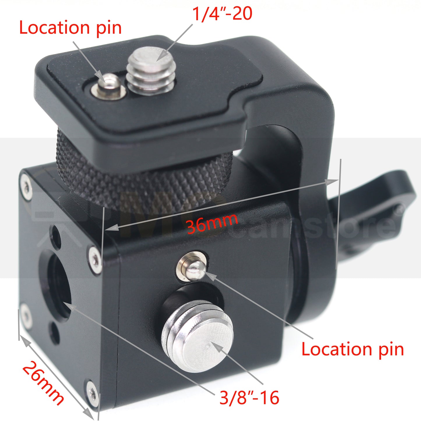 Rotating Pan Tilt Bracket Monitor Bracket, Adjustable Back and Forth Tripod Mount Ball Head DSLR Camera Arca Swiss Compatible with Locating Pins 3/8" 1/4" Fixed Screws