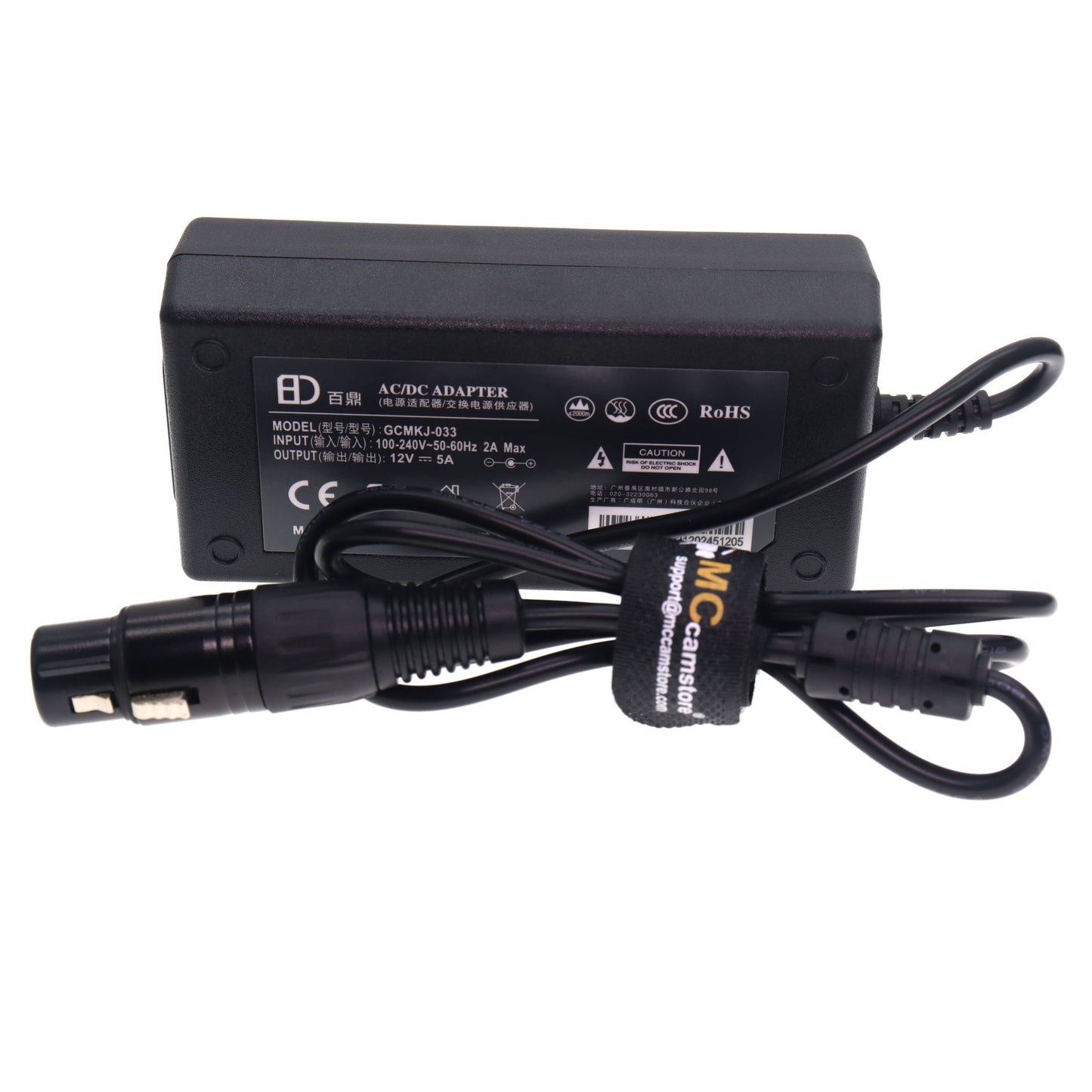 4 pin XLR 12V 5A Power Supply Cable for Sony PMW F55 F3, Venice, Canon C300 MKII, C500 MKII, C700 Monitor and Blackmagic URSA, VariCam Cameras