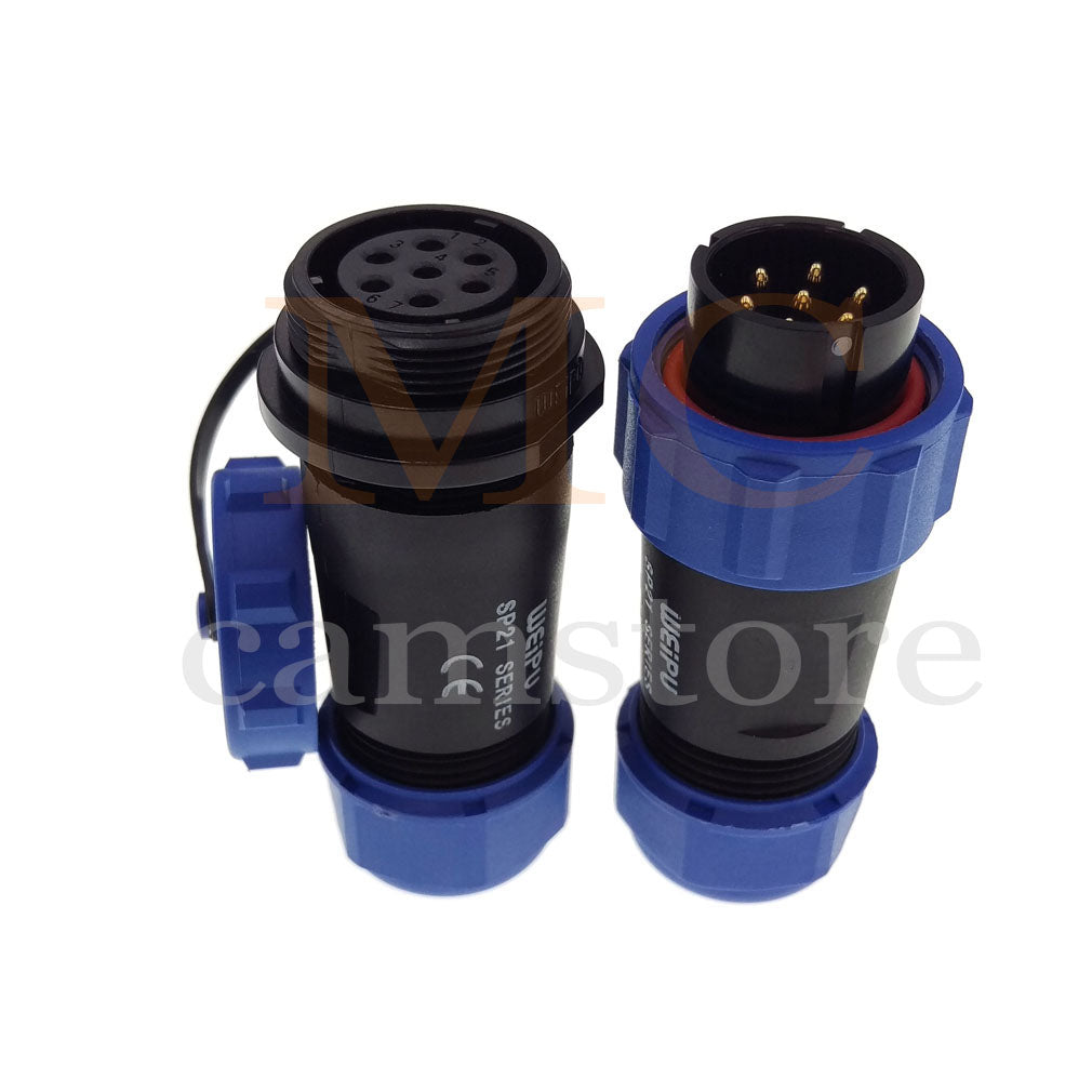 WEIPU SP21 IP68 Waterproof Connector, 2 3 4 5 5B 5C 6 6B 7 9 12 15pin Industrial Aviation LED Lamp Power Cable Plug Socket