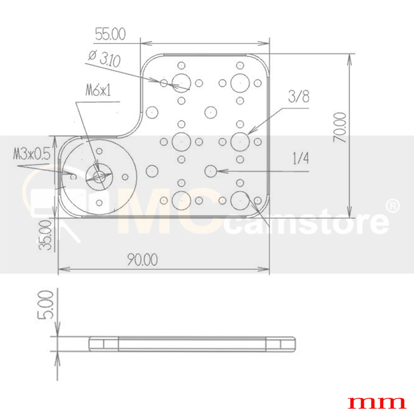 V-Raptor XL Side Extension Panel Plate for RED Gear Fixation Universal Camera Expansion Cold Shoe Side Panel Cheese Plate
