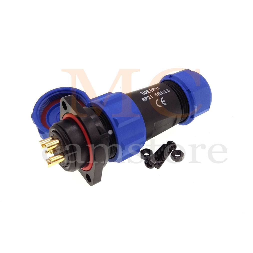 WEIPU SP21 IP68 Waterproof Connector, 2 3 4 5 5B 5C 6 6B 7 9 12 15pin Industrial Aviation LED Lamp Power Cable Plug Socket