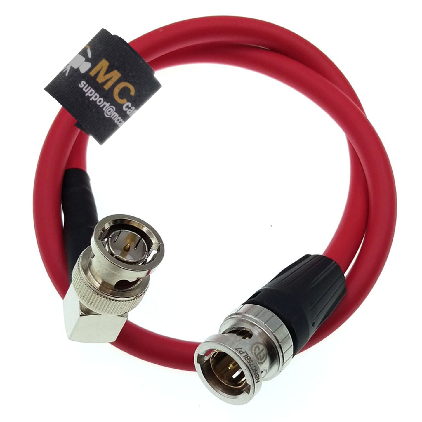 High Flex 12G 3G HD SDI 75 ohm Coaxial Video Cable 4K 60fps Right Angle to Straight BNC Canare LV-61S for Camera Monitor