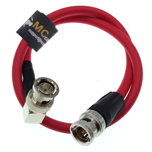 High Flex 12G 3G HD SDI 75 ohm Coaxial Video Cable 4K 60fps Right Angle to Straight BNC Canare LV-61S for Camera Monitor