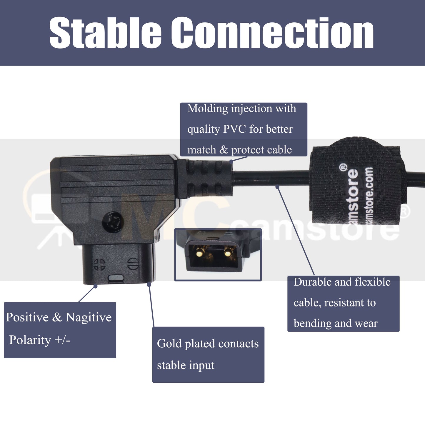 8 Pin Female (Rotatable) to D Tap Power Cable for ARRI Alexa 35, Alexa Mini, Alexa Mini LF, Amira Camera