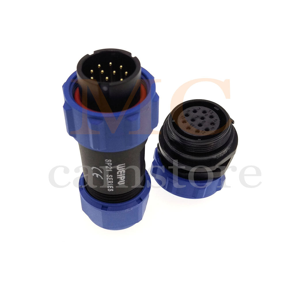 WEIPU SP21 IP68 Waterproof Connector, 2 3 4 5 5B 5C 6 6B 7 9 12 15pin Industrial Aviation LED Lamp Power Cable Plug Socket