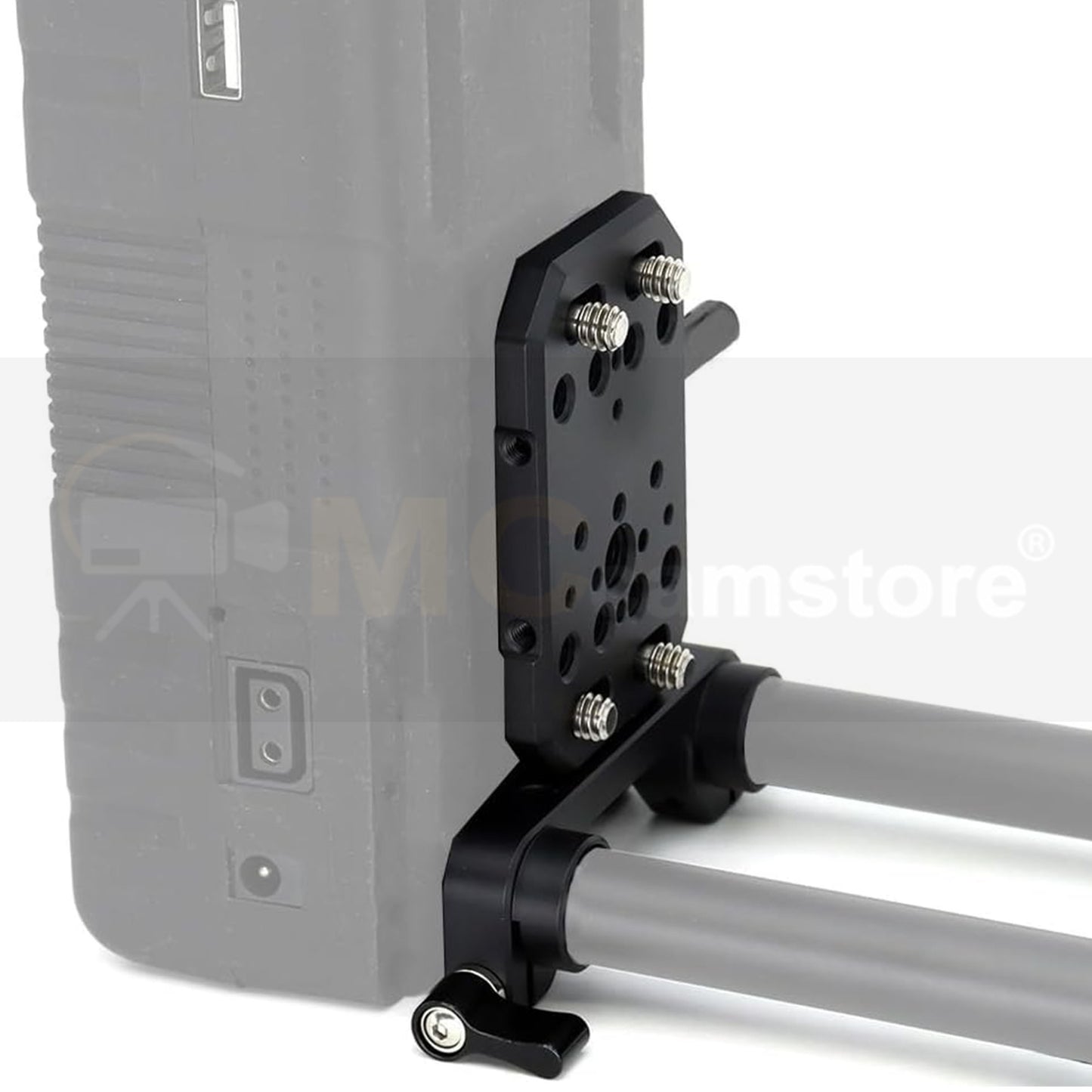 15mm Double Rod Bracket with ARRI Pin & 1/4"-20 Screw Holes for 15mm Rail Rig Support System Follow Focus, DSLR Top Handle Articulating