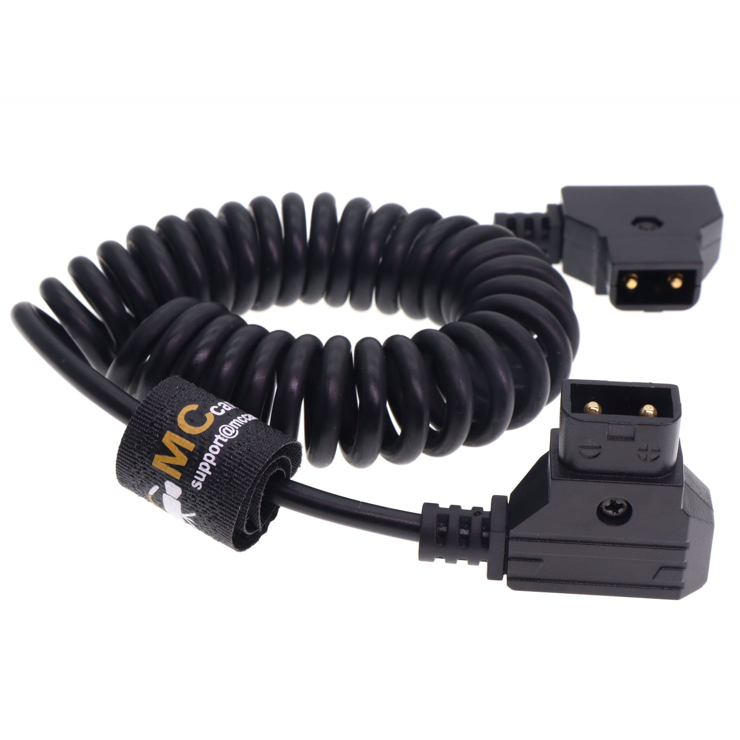 D-Tap Male to Dtap Male Coiled Extension Cable for DSLR Rig Bauer V-Mount Gold Mount