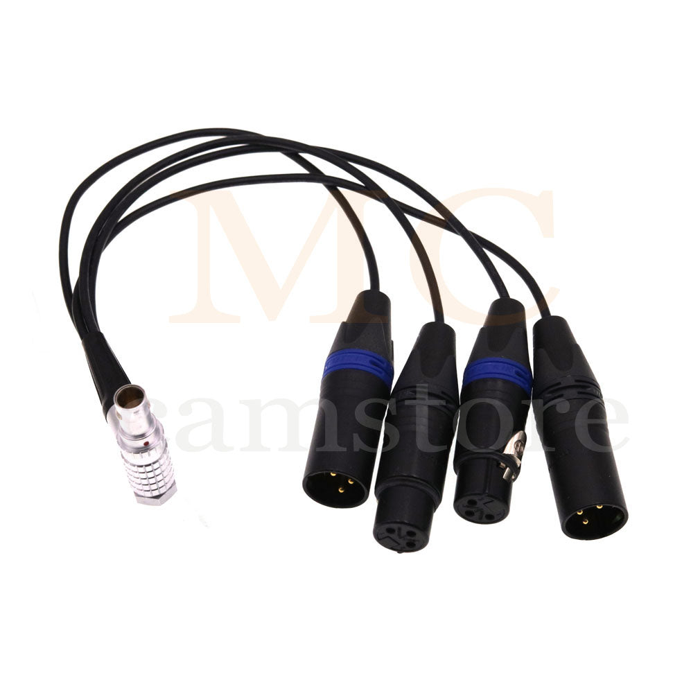Atomos Right angle 10Pin to XLR Breakout Audio Input Output Cable for Shogun Recorder/Monitor