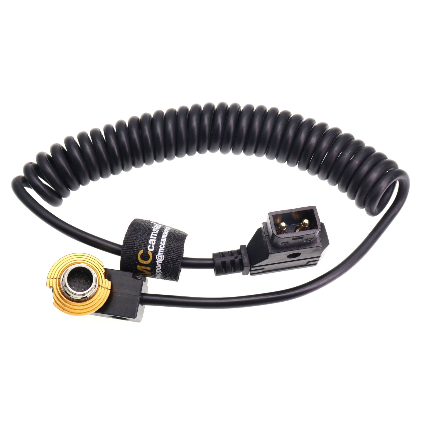 D tap to Right Angle 20-Pin Hirose Power Coiled Cable for Fujinon Cabrio Lens Servo Motor