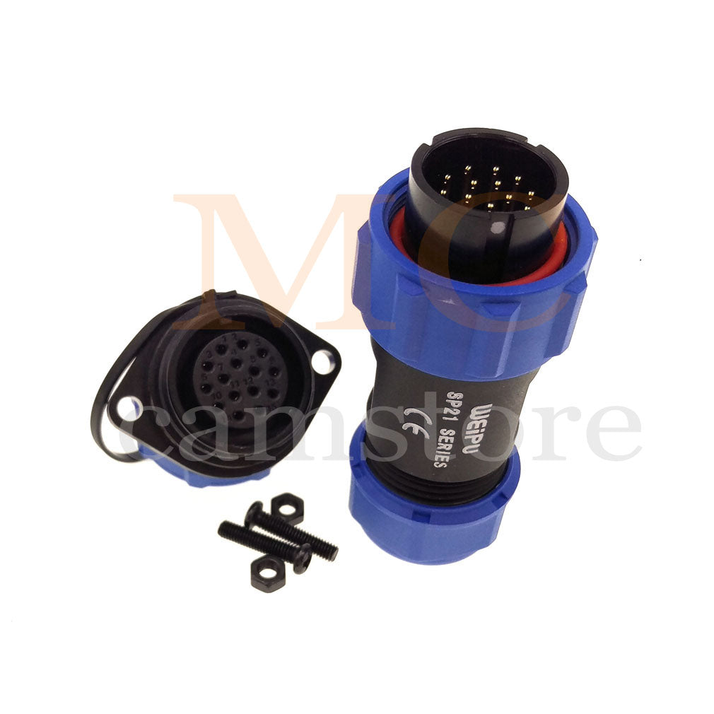 WEIPU SP21 IP68 Waterproof Connector, 2 3 4 5 5B 5C 6 6B 7 9 12 15pin Industrial Aviation LED Lamp Power Cable Plug Socket