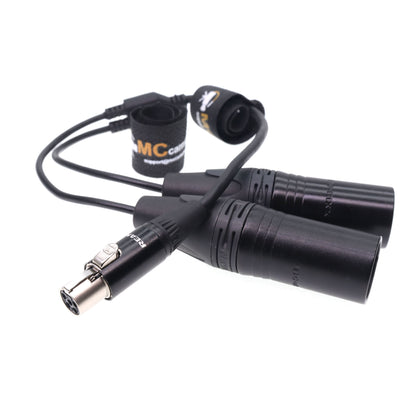 TA5F To Two Low-Profile XLR NEUTRIK 3pin XLR Male for Zaxcom Qrx200 Audio Cable