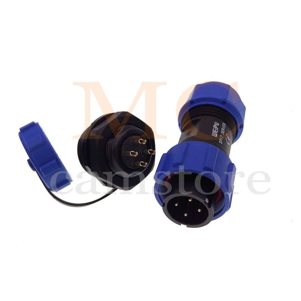 WEIPU SP17 IP68 Waterproof Connector, 2 3 4 5 7 9 10pin Thread Nut Panel Mount / Cable to Cable Power Plug Socket