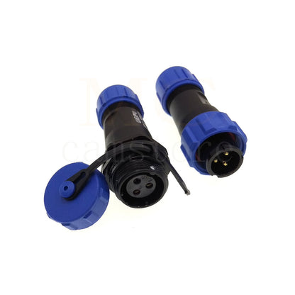 WEIPU SP13 IP68 Waterproof Connector, 2 3 4 5 6 7 9pin Thread Nut Panel Mount / Cable to Cable Power Plug Socket