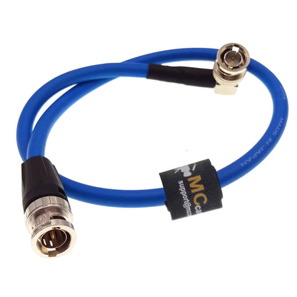 High Flex 12G 3G HD SDI 75 ohm Coaxial Video Cable 4K 60fps Right Angle to Straight BNC Canare LV-61S for Camera Monitor