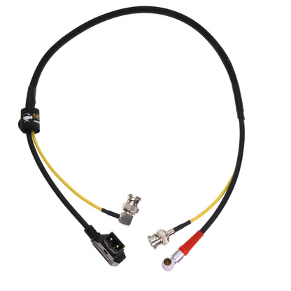 D-tap to 0B Rotatable 4Pin Male Power Cable + SDI Coaxial Cable for ARRI LBUS FIZ Cforce Mini Lens Motor AMC-1 Motor Controller, 2 in 1