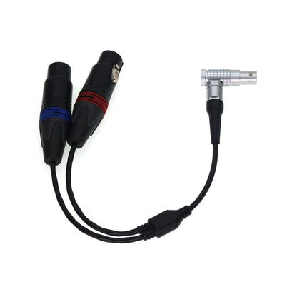 XLR Breakout Audio Input Cable For Atomos Shogun Monitor Recorder Right Angle 10 Pin To Dual XLR 3 Pin Female