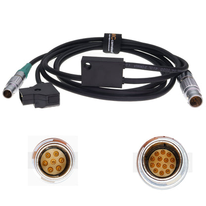 Digital Micro Force Power Control Cable, 14 pin to 7pin and D-tap 2 Pin Y-Cable for Preston DM1 DM-1X DM-2 DM4X DM5 Lens Motor