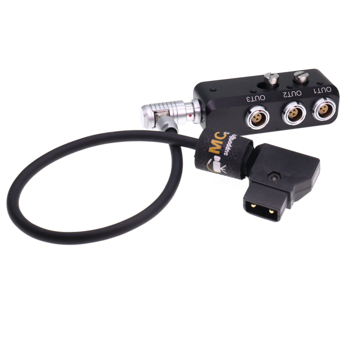 D-tap to Right Angle RS 3 Pin Power Cable to 4X RS 3 Pin Female Out Power Splitter Box for Sony Venice Rialto FOR Tilta ARRI Alexa DSMC2 Camera, 1 to 3 Triple
