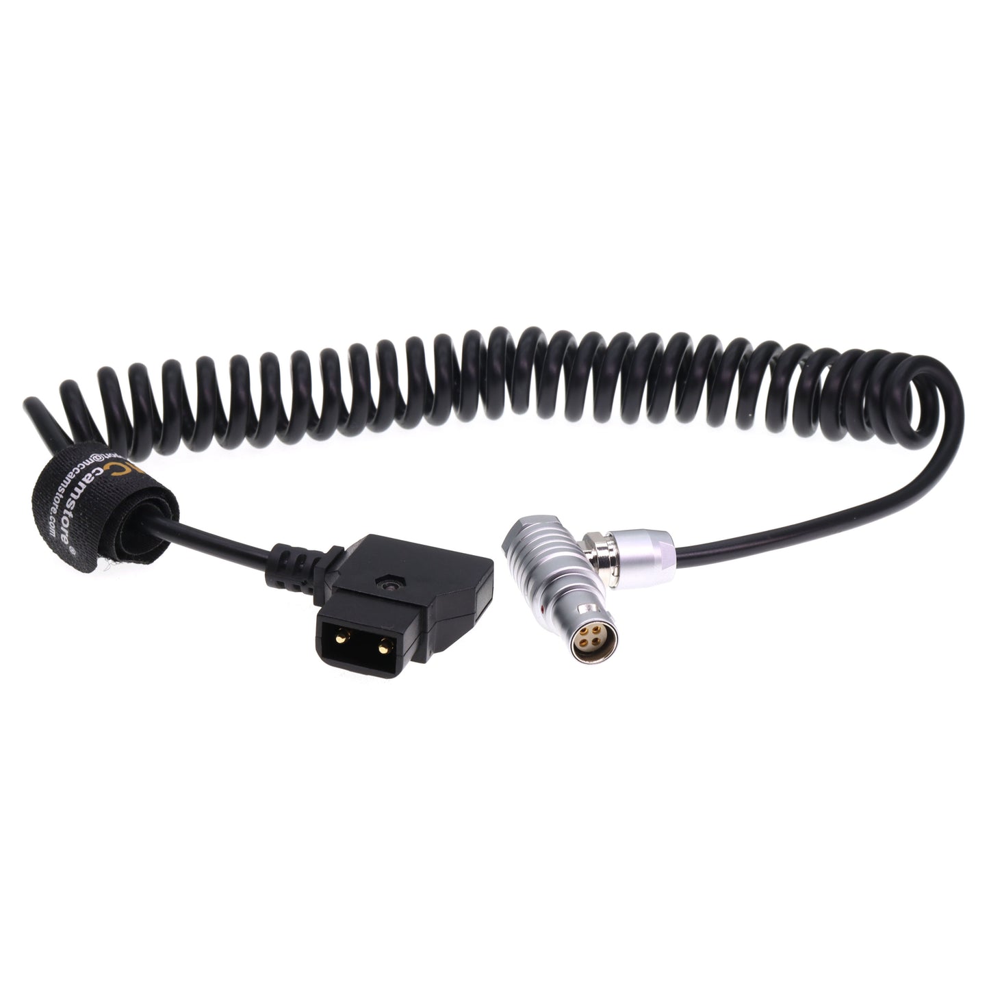 D-TAP to FGK 1B 4 Pin Female Power Coiled Cable for Canon C300 Mark II C200 Camera