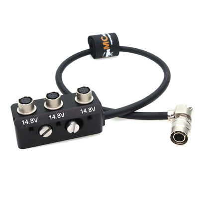 Rotatable Hirose 4pin to 3 Way HRS 4pin Female Power Supply Splitter Box for Sound Device 688 788T for Zoom F4 F8 Power Distributor