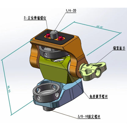 Field Monitor Mount Adjustable 360° Swivel and 180° Tilt Camera Bracket, Camera Monitor Holder with Cold Shoe for Camera Cage Rig Accessories