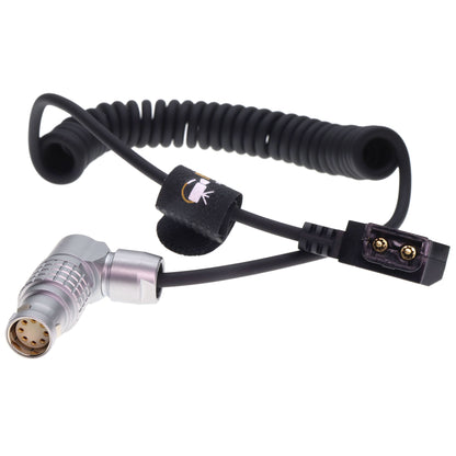 Power Coiled Cable for ARRI Alexa 35, Alexa Mini LF, Alexa Mini, Amira Camera, D tap Male to Elbow 8 Pin Female