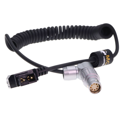 Power Coiled Cable for ARRI Alexa 35, Alexa Mini LF, Alexa Mini, Amira Camera, D tap Male to Elbow 8 Pin Female