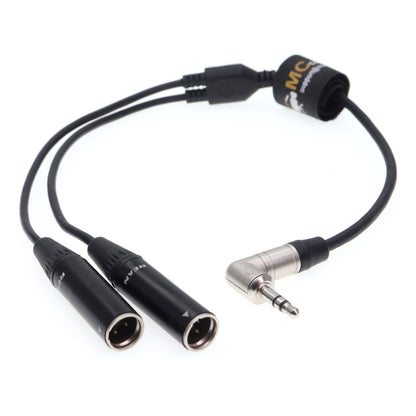 3.5mm TRS to Dual TA3M Audio Cable for RØDE Wireless GO II for Canon C70 C400 Camera