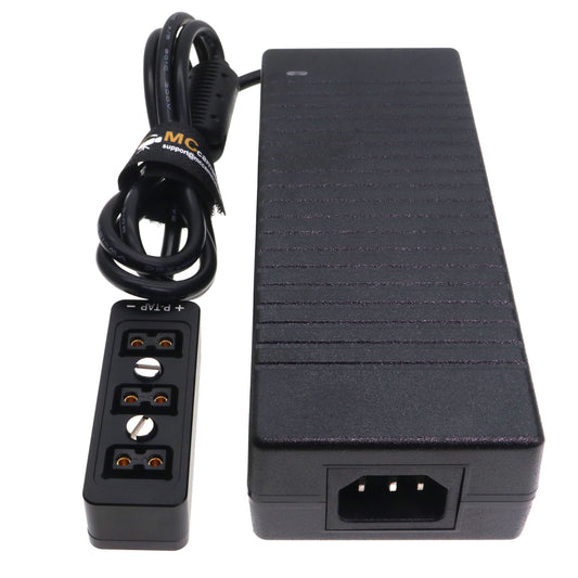 AC DC Power Supply Adapter 16V 10A, D TAP Splitter Cable 3-Port for RED ARRI DSLR Camera, Monitor, Light, Focus Motor, Wireless System Transmission, with 1/4" M4 Mount, Black