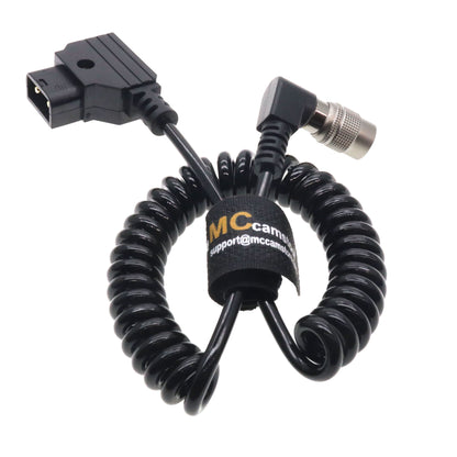 Hirose 4Pin Male to D-Tap for Zoom F4/F8/F8N Sound Devices 633/644/688/788T Coiled Cable
