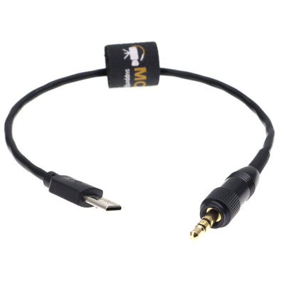 Micro USB to Straight Locking 3.5mm TRS Timecode Cable for Sony FX3 FX30 A7S3 A1 Camera for Deity TC-1 Timecode Generator