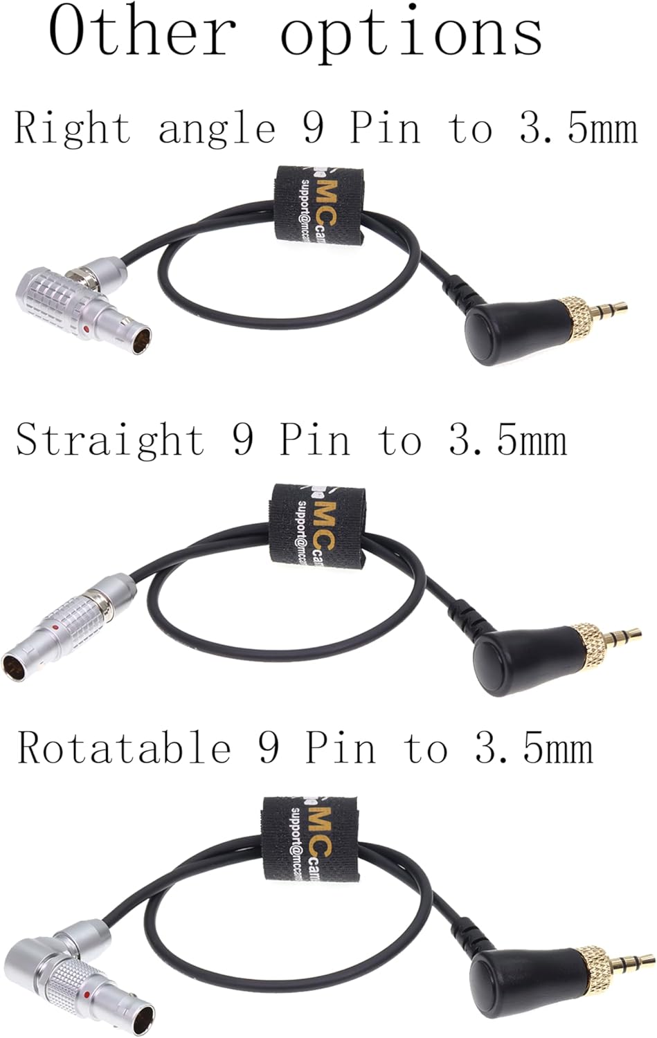 Lock 3.5 TRS Jack To Angle Adjustable 9 Pin Timecode Cable for Deity TC-1 for RED Komodo RED V-Raptor