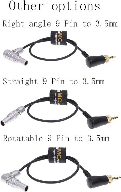 Lock 3.5 TRS Jack To Angle Adjustable 9 Pin Timecode Cable for Deity TC-1 for RED Komodo RED V-Raptor