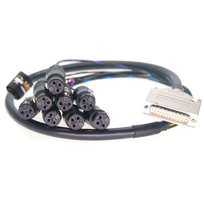 DB25 Male to 8 Channel XLR 3Pin Female Balanced Audio Cable for Canare MR202-8AT DB25 to NEUTRIK XLR 3 Pin Audio Breakout Cable