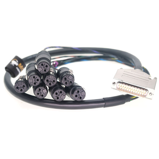 DB25 Male to 8 Channel XLR 3Pin Female Balanced Audio Cable for Canare MR202-8AT DB25 to NEUTRIK XLR 3 Pin Audio Breakout Cable