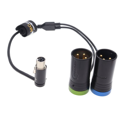 Low Profile TA5F to Dual XLR 3Pin Male Audio Cable for Sound Devices 633 for Zaxcom QRX200