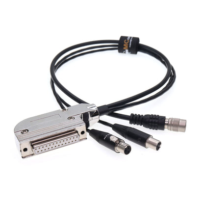 Audio Cable DB25 Female to Two TA3F Mini XLR 3 Pin Female and HRS 4pin Male for Wisycom for Sennheiser Audio LTD receiver