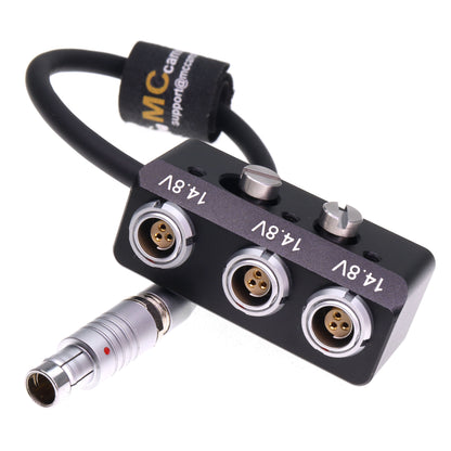 RS 3 Pin Male in to 3x RS 3Pin Female Out for Sony Venice Rialto Tilta ARRI Alexa DSMC2 Camera